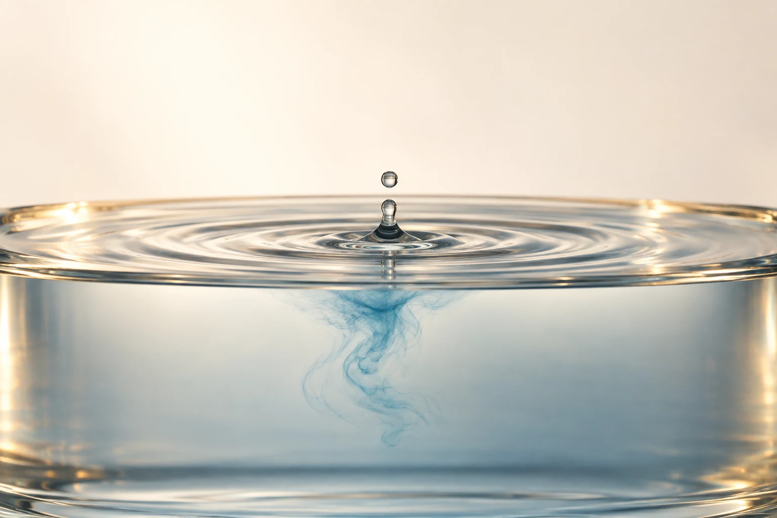 見える波紋の下にも、水の動きがあります。
