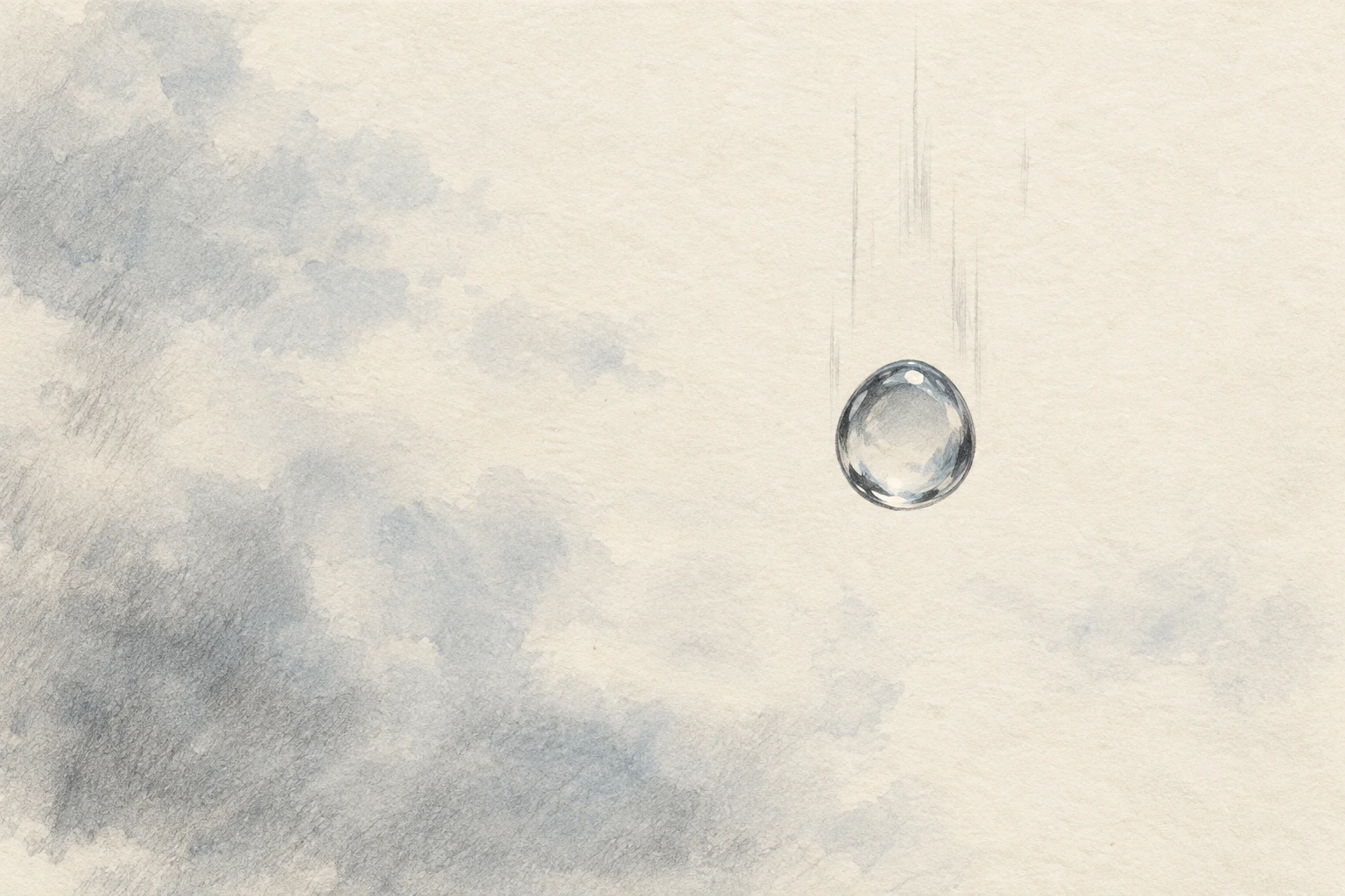 空気中を落ちる滴のデッサン